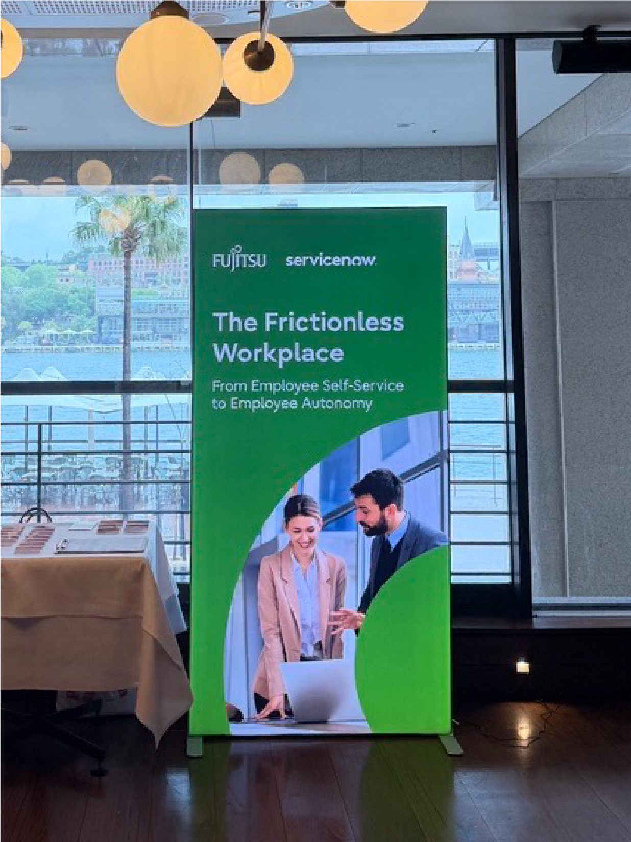 Lightbox banner at an event