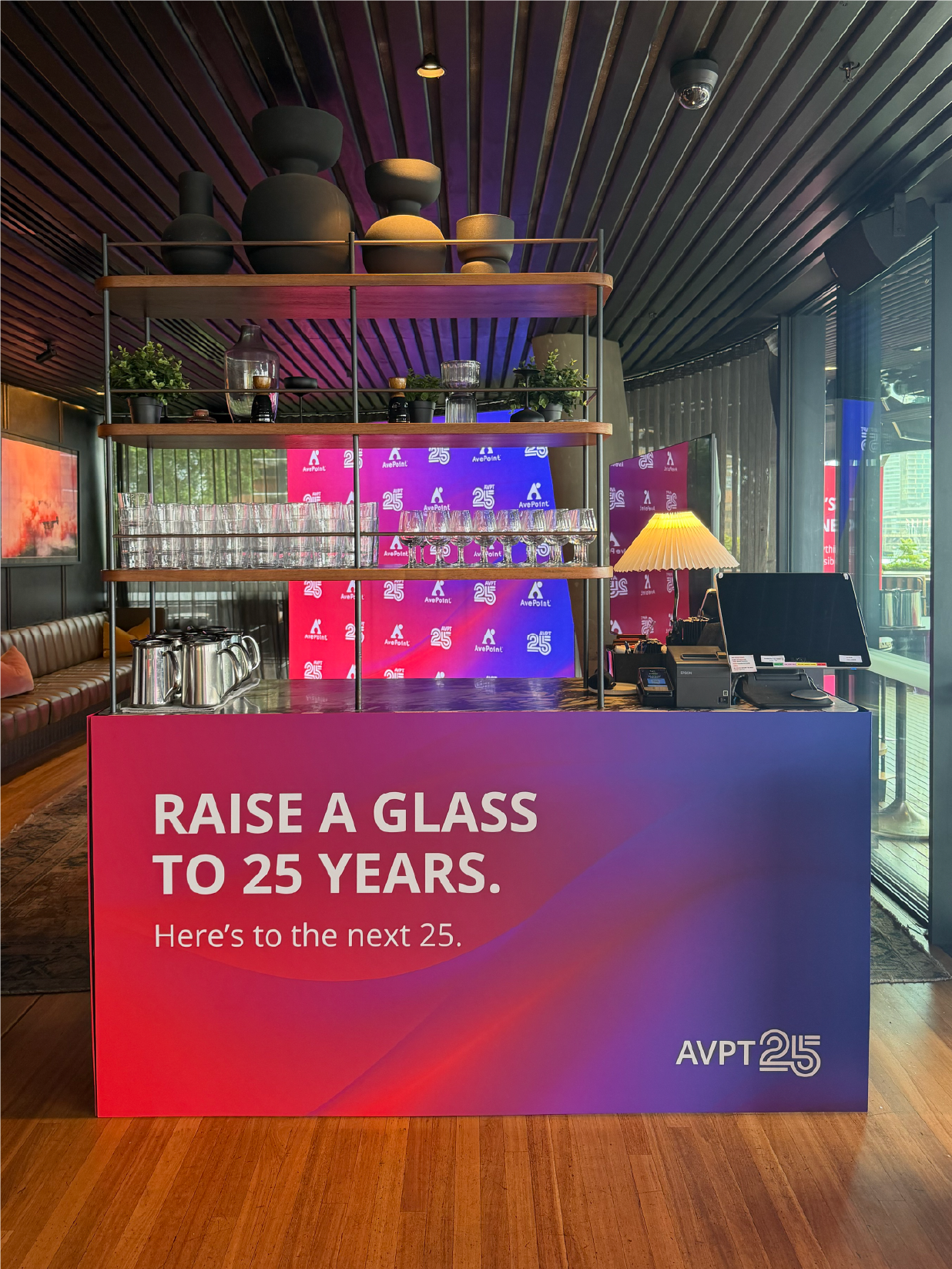 Lightbox banner at an event